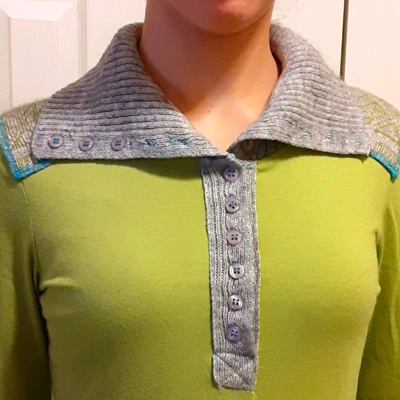 Free People Women's Green Tunic with knit details - Picture 4 of 6